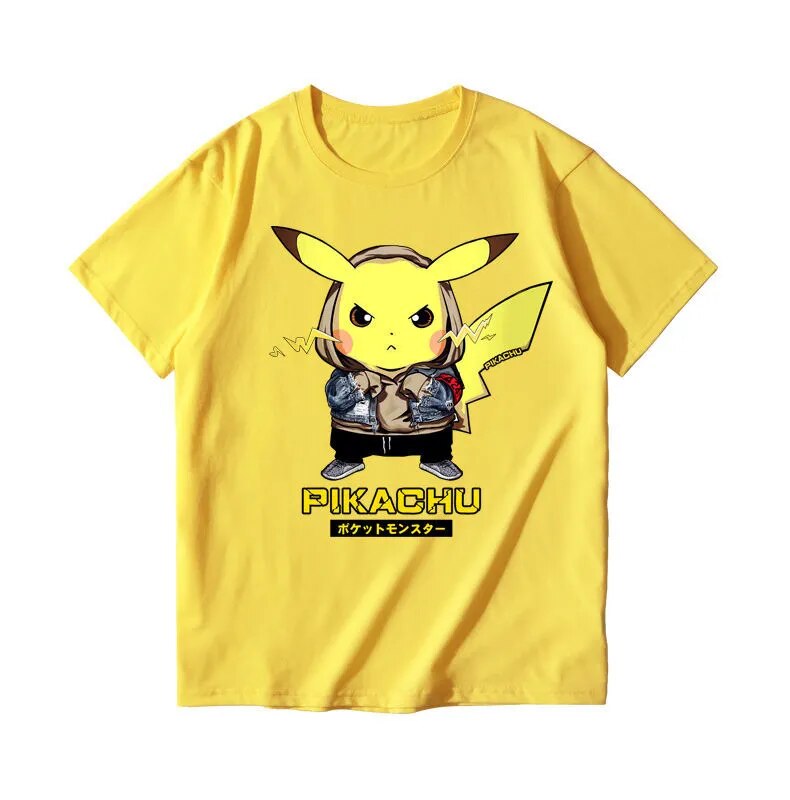 Pokemon Pikachu Cosplay Luffy Short Sleeve T shirt