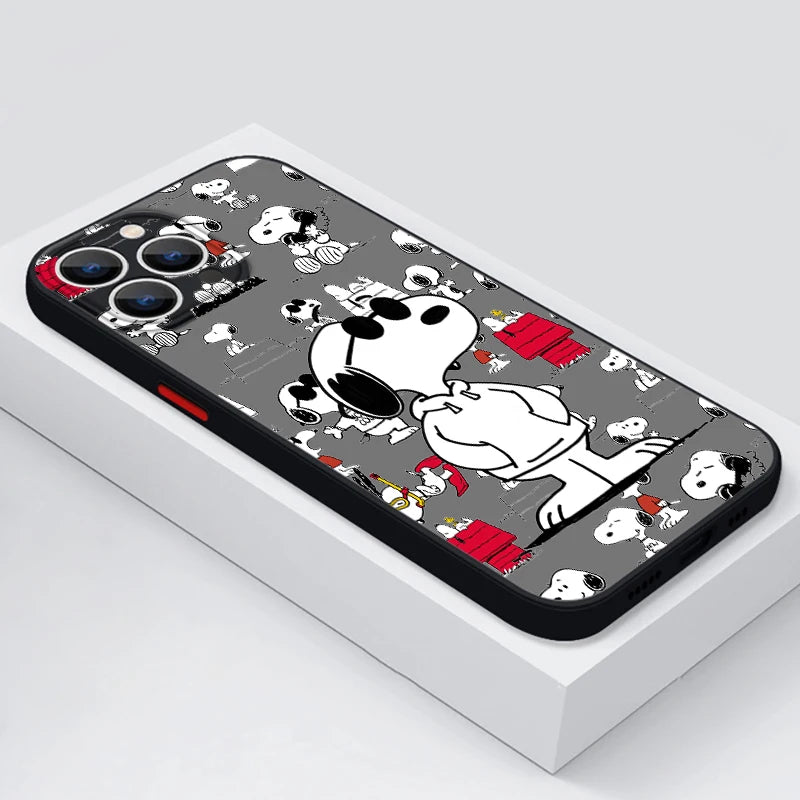 Cartoon Snoopy Cute Translucent Phone Case for iPhone