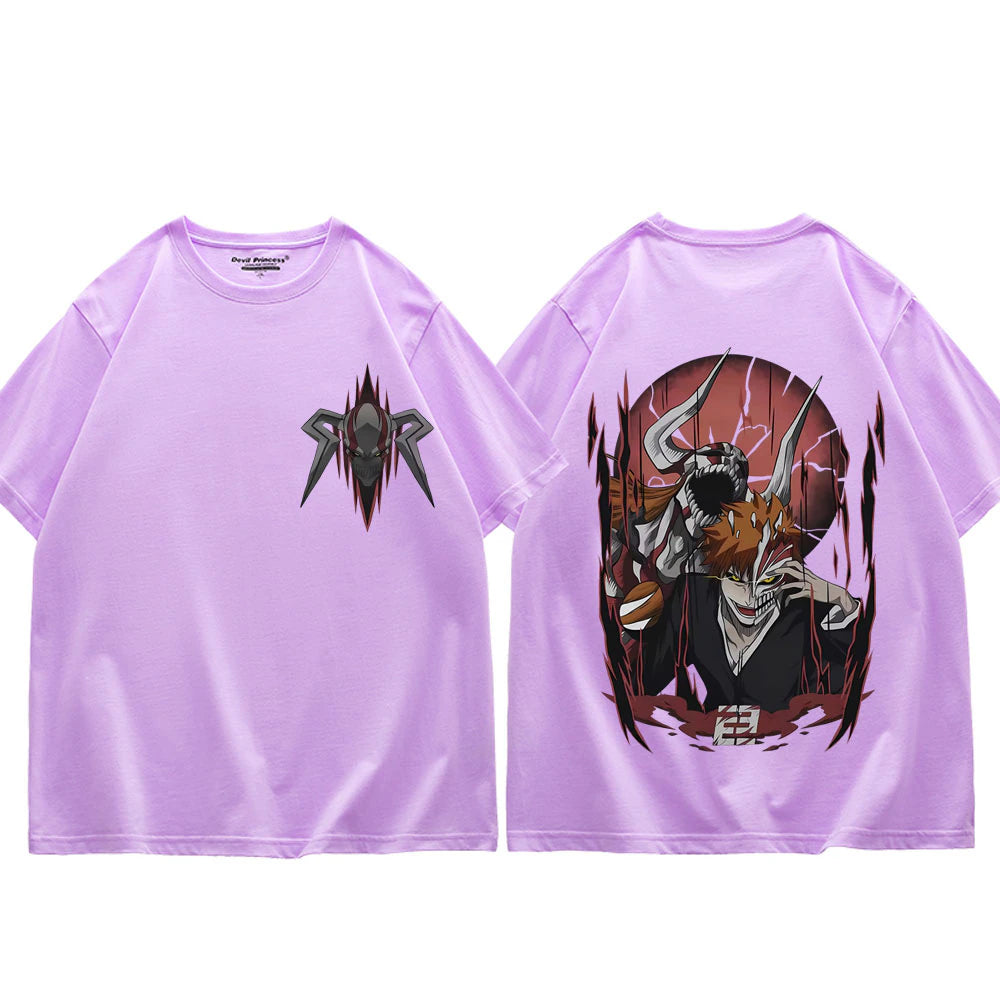 Anime Bleach Kurosaki Ichigo Print Short Sleeve T Shirt