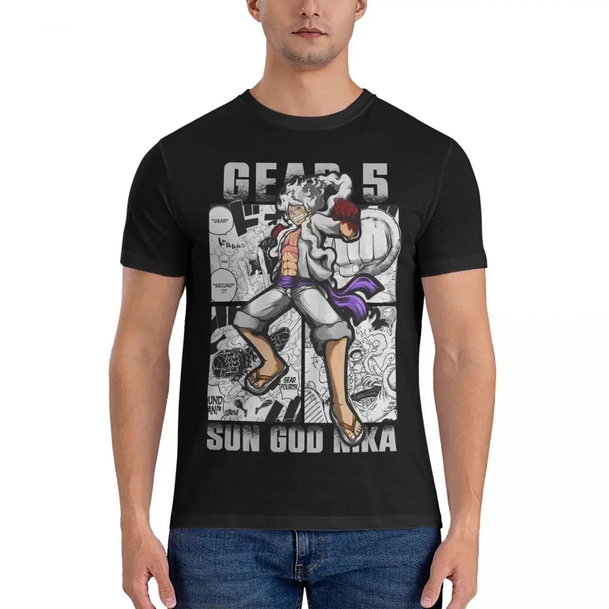 gear 5 shirt Anime One Piece Luffy Gear 5 Nika Short Sleeve T Shirt – KataMoon