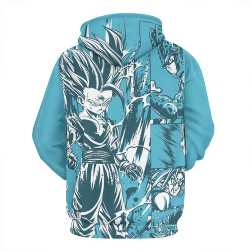 Dragon Ball Super Saiyan Gohan VS Cell All-Over Print Hoodie - KataMoon