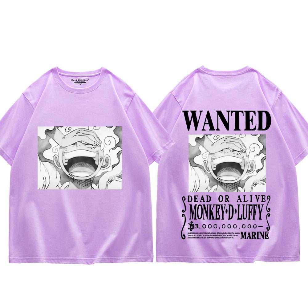One Piece Monkey D Luffy Sun God Nika 5th Gear Wanted T shirt - KataMoon