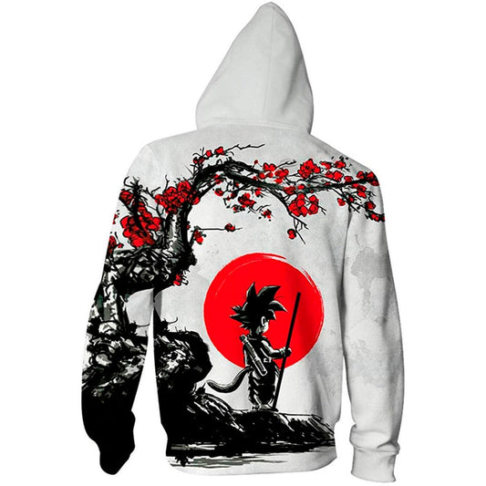 Super Saiyan Japan Style Cherry Blossom Goku Kid 3D Print Hoodie