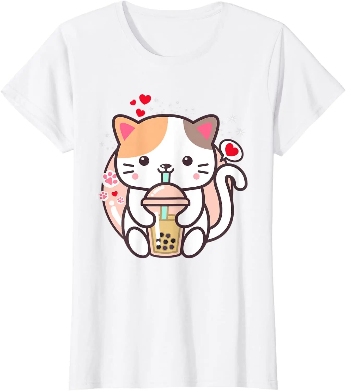 Cat Boba Tea Bubble Tea Kawaii Anime Japanese Neko Girl T Shirt