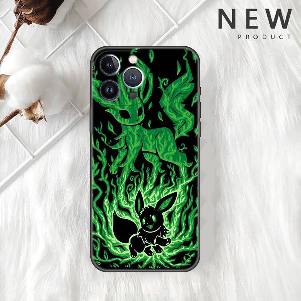 Anime Pokemon Eevee Leafeon Evolution Apple iPhone Case