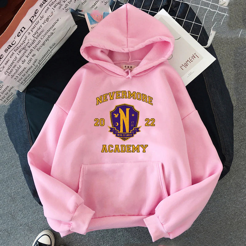 Wednesday Addams Nevermore Academy Logo Hoodie