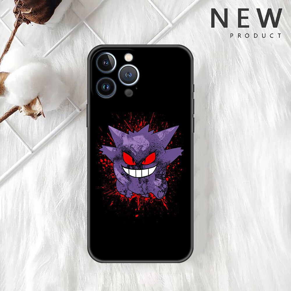 Anime Pokemon Gengar Black Silicon Apple iPhone Case
