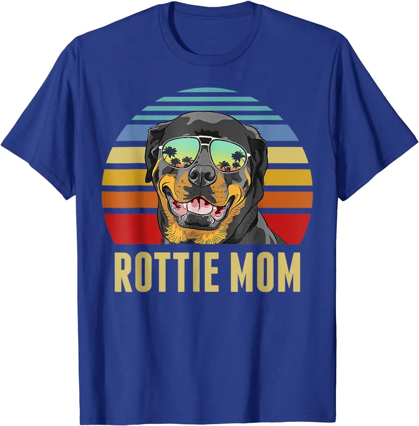 Rottie Mom Rottweiler Dog Vintage Retro Sunset Beach Vibe T Shirt