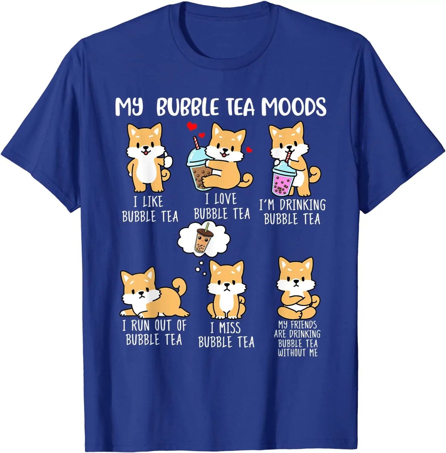 Shiba Inu Bubble Tea Shirt Moods Unisex T Shirt