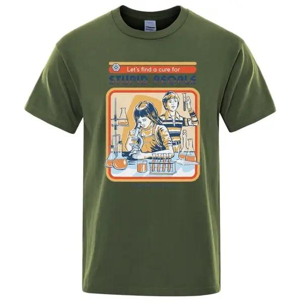 A Cure for Stupid People Comics Printed T shirt Men - KataMoon