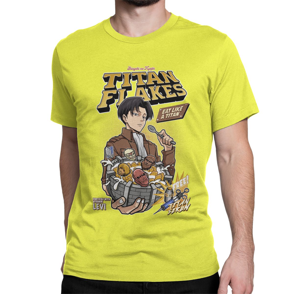 Attack on Titan Titan Flakes Levi Ackerman T Shirt - KataMoon
