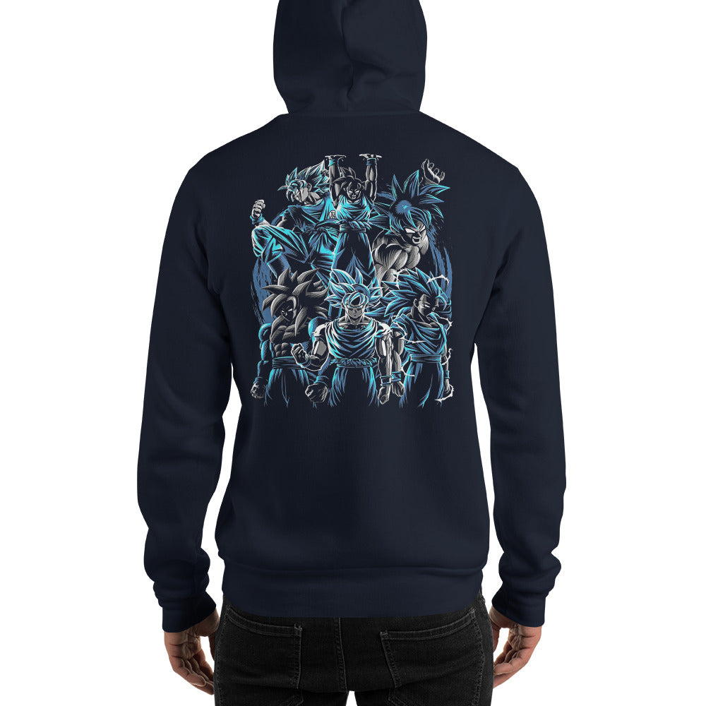 Dragon Ball Super Saiyan Goku God Navy Hoodie