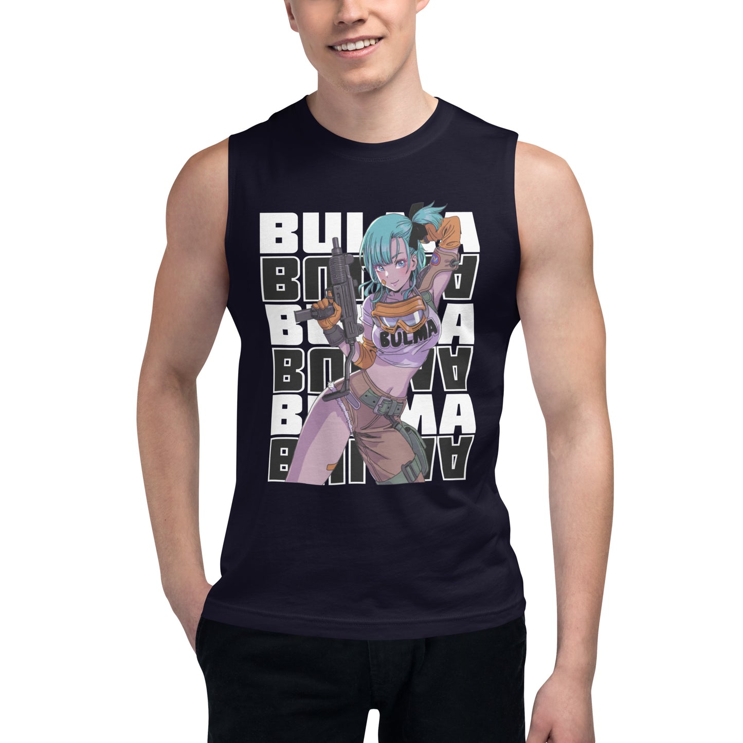 Dragon Ball Super Saiyan Bulma Gun Hand Tank Top - KM0137TT