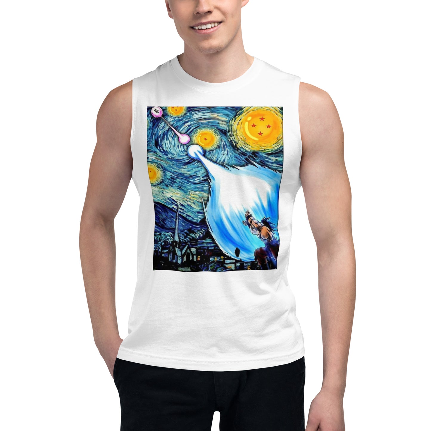Dragon Ball Super Saiyan Goku and Vegeta Van Gogh Tank Top - KM0103TT