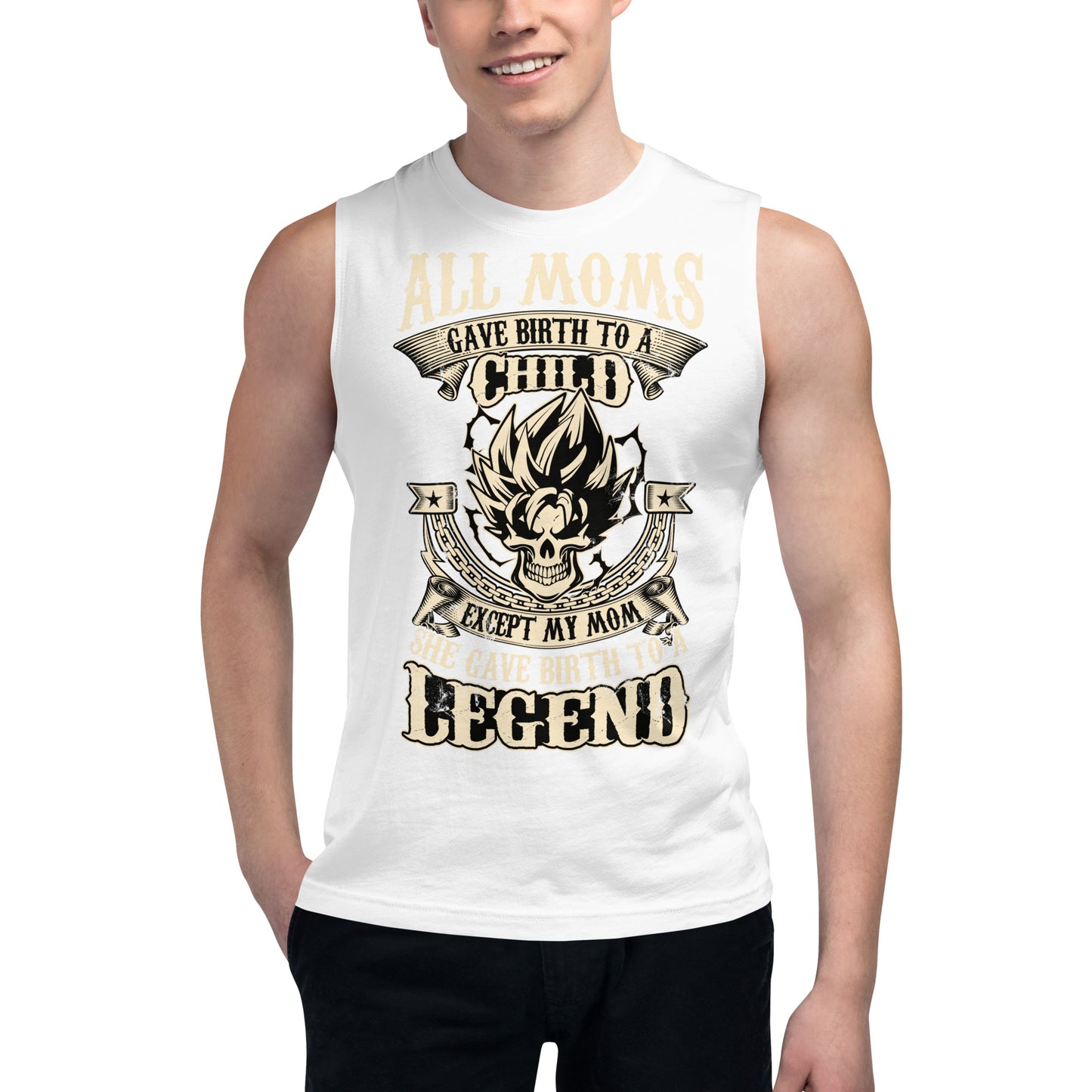 Dragon Ball Super Saiyan Mom Tank Top White