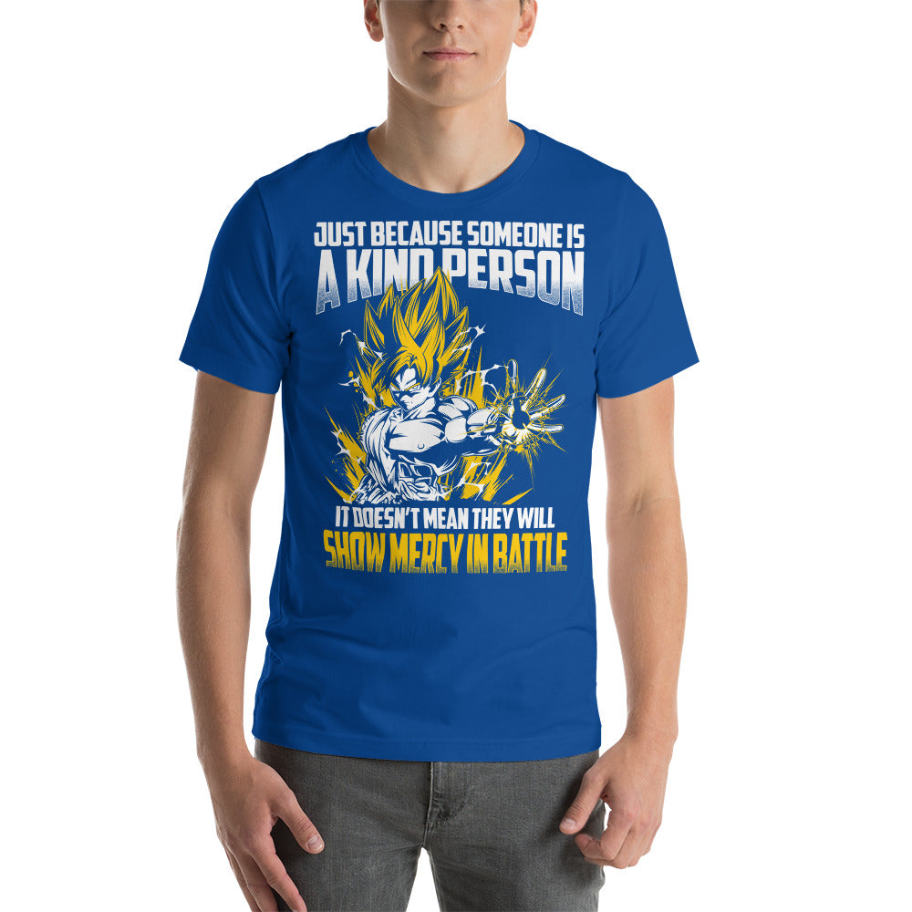 Dragon Ball Super Saiyan Goku Show Mercy in Battle T Shirt - KM0095TS
