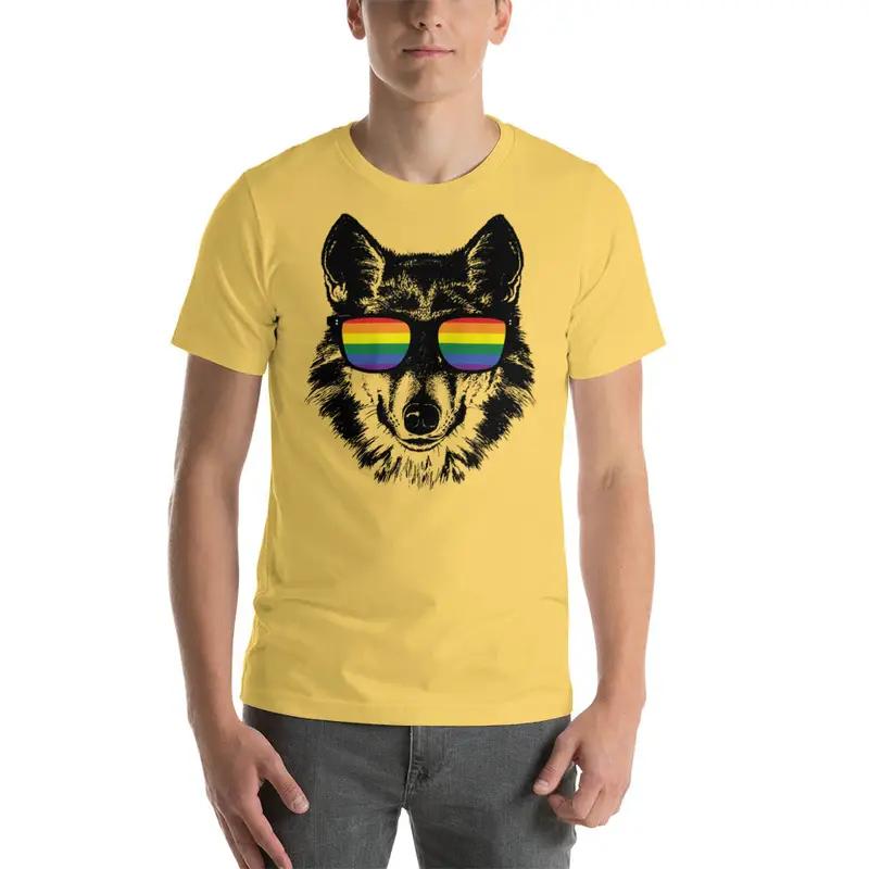 LGBT Pride Rainbow Wolf Sunglasses T Shirt - KM0052TS