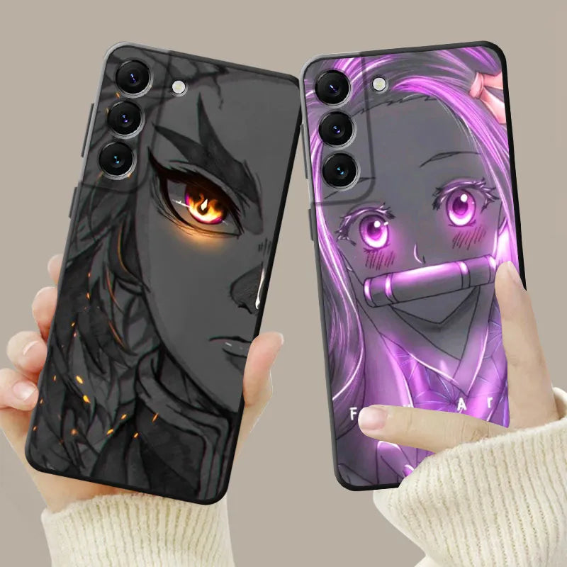 Demon Slayer Nezuko Bright Eyes Drawing Samsung Galaxy Series Phone Case