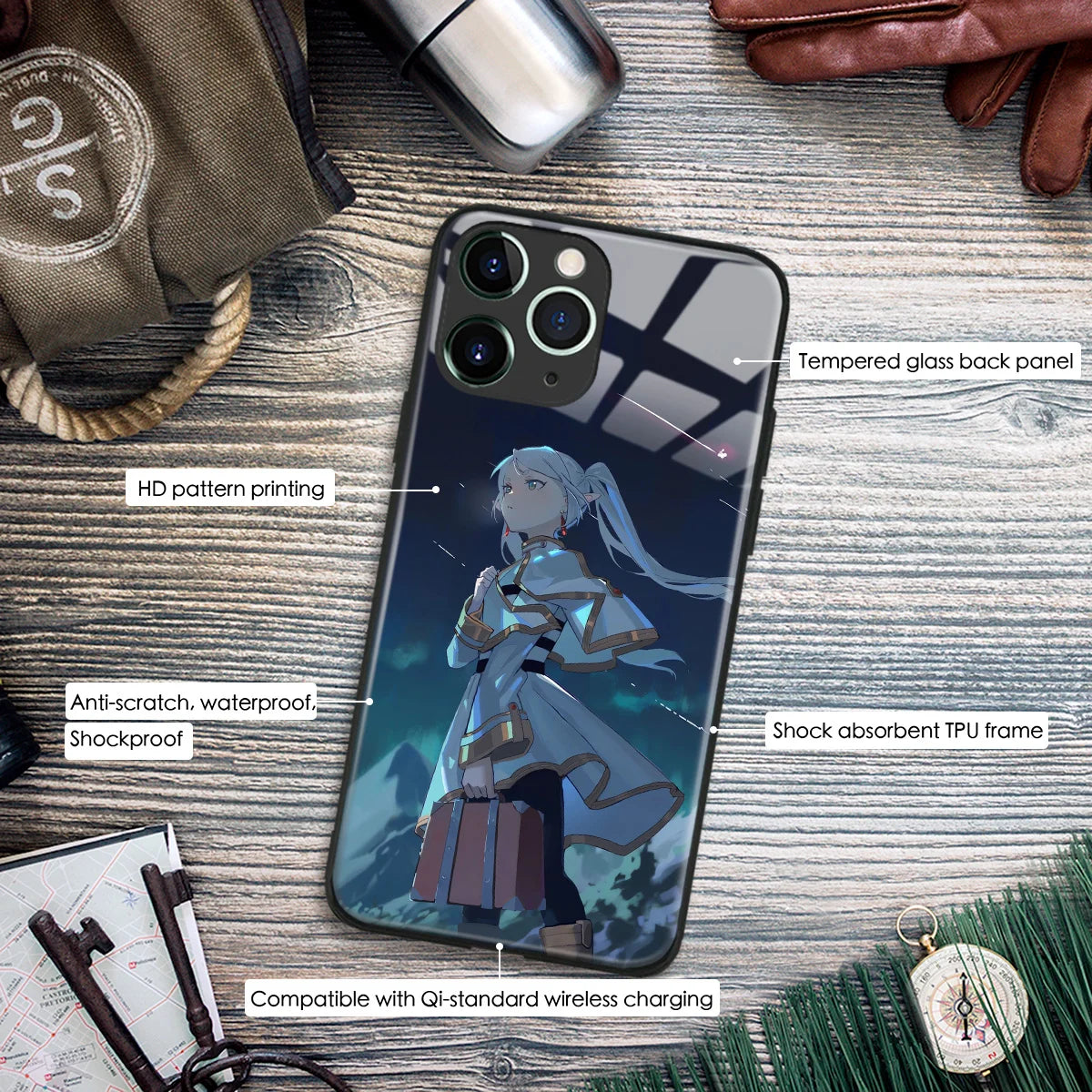 Anime Frieren Beyond Journey's End Glass Iphone Case - FR742