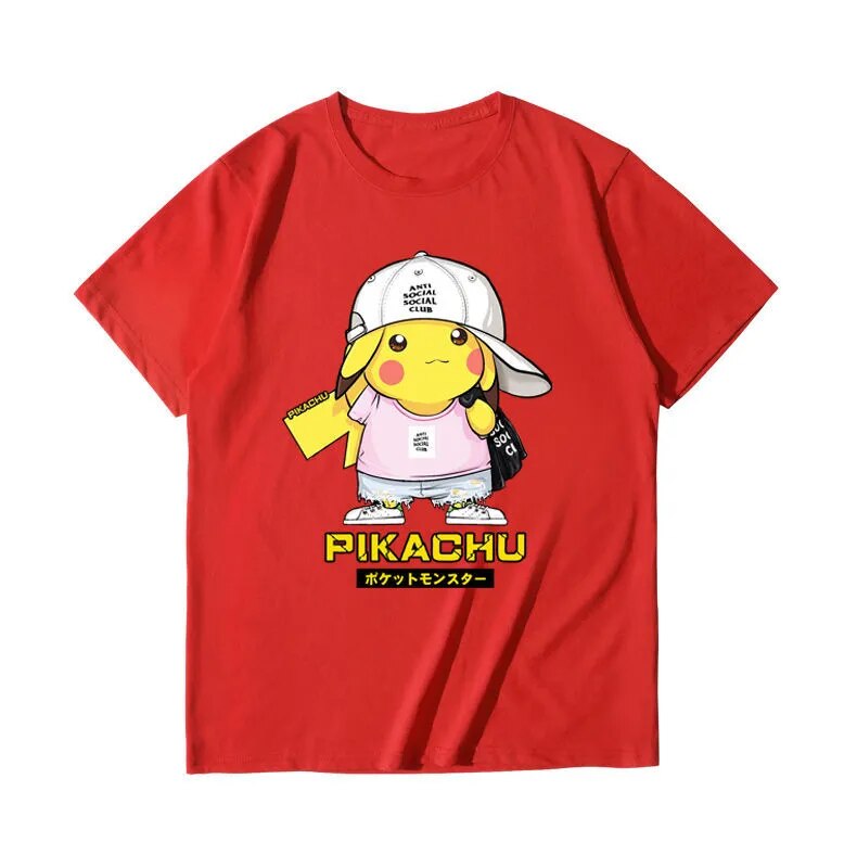 New Summer Pokemon Pikachu Hip hop Short Sleeve T shirt