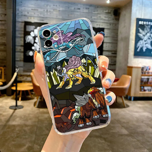 3 Legendary Beasts Entei, Raikou, and Suicune Iphone Case