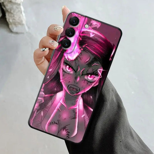 Demon Slayer Nezuko Bright Eyes Drawing Samsung Galaxy Series Phone Case