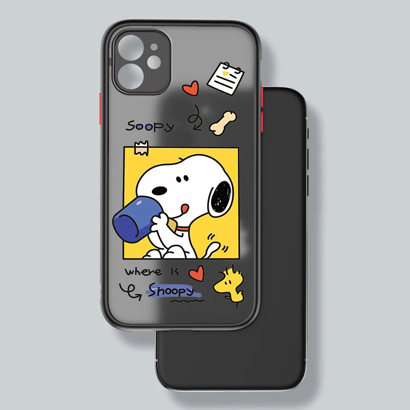 Cartoon Snoopy Cute Translucent Phone Case for iPhone