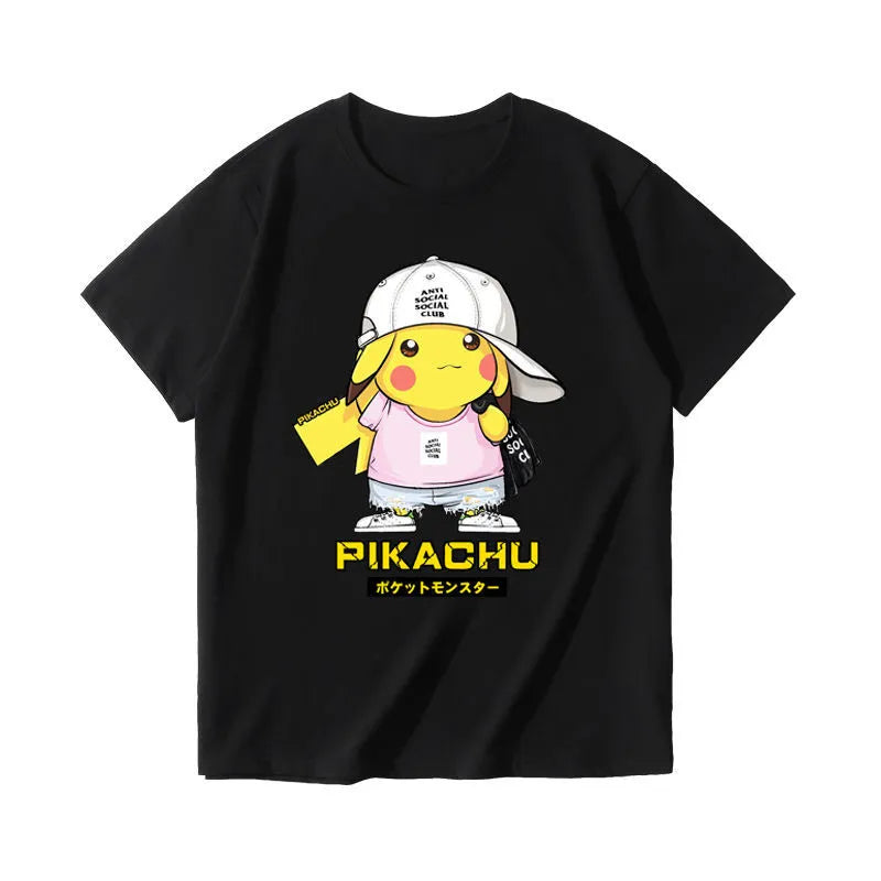 New Summer Pokemon Pikachu Hip hop Short Sleeve T shirt
