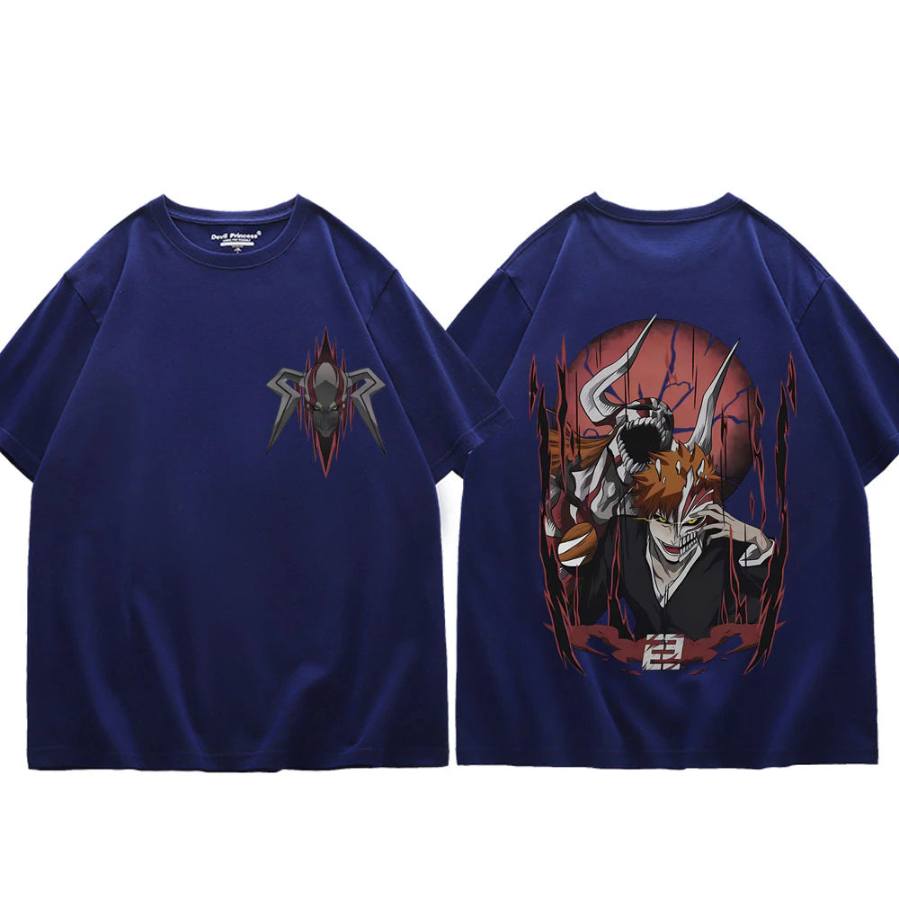 Anime Bleach Kurosaki Ichigo Print Short Sleeve T Shirt