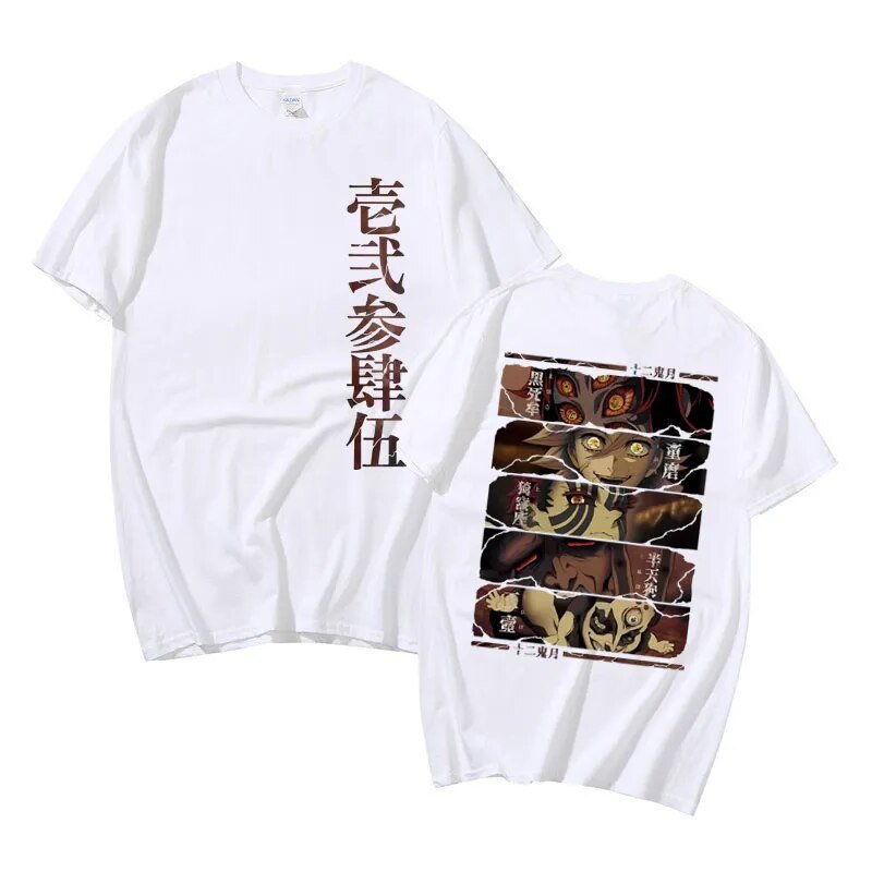 Anime Demon Slayer Kokushibo Douma Akaza Hantengu Gyokko T shirt - KataMoon