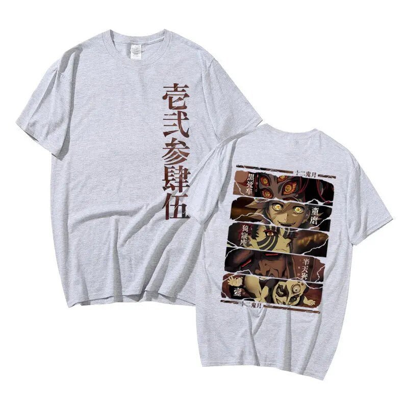 Anime Demon Slayer Kokushibo Douma Akaza Hantengu Gyokko T shirt - KataMoon