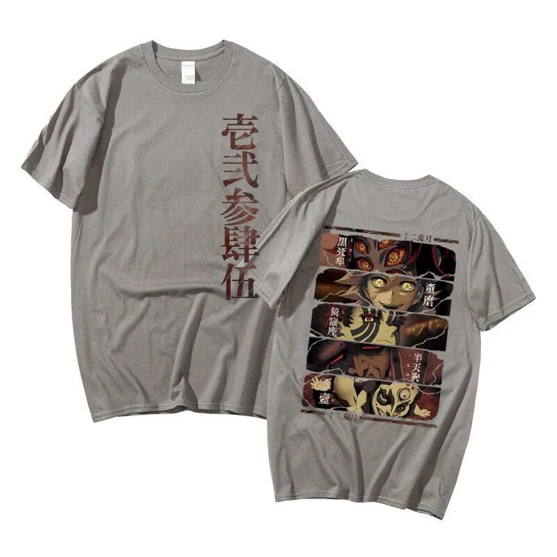 Anime Demon Slayer Kokushibo Douma Akaza Hantengu Gyokko T shirt - KataMoon