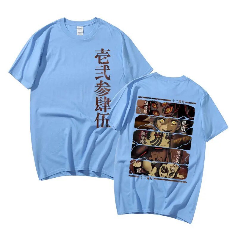 Anime Demon Slayer Kokushibo Douma Akaza Hantengu Gyokko T shirt - KataMoon