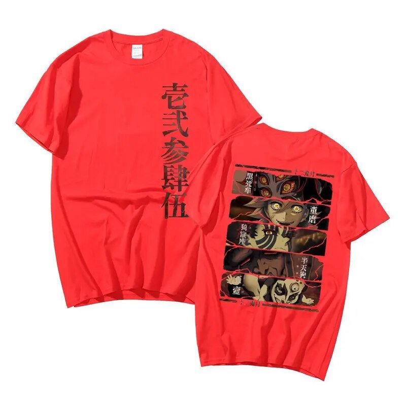 Anime Demon Slayer Kokushibo Douma Akaza Hantengu Gyokko T shirt - KataMoon