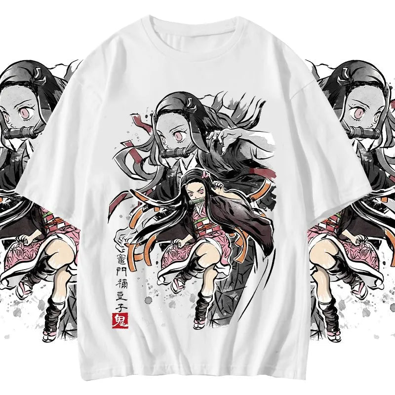 Anime Kimetsu No Yaiba Nezuko Tanjiro Inosuke Zenitsu Demon Slayer T Shirt - KataMoon