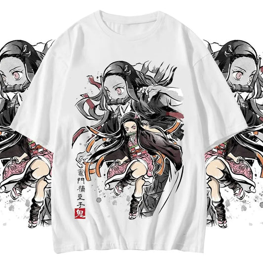 Anime Kimetsu No Yaiba Nezuko Tanjiro Inosuke Zenitsu Demon Slayer T Shirt - KataMoon