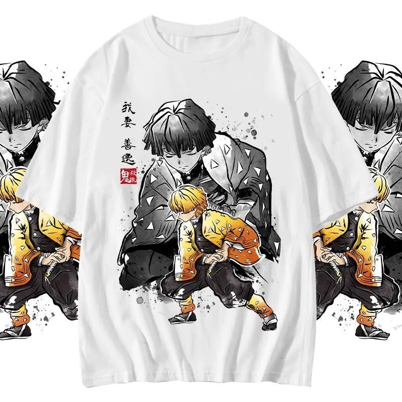 Anime Kimetsu No Yaiba Nezuko Tanjiro Inosuke Zenitsu Demon Slayer T Shirt - KataMoon