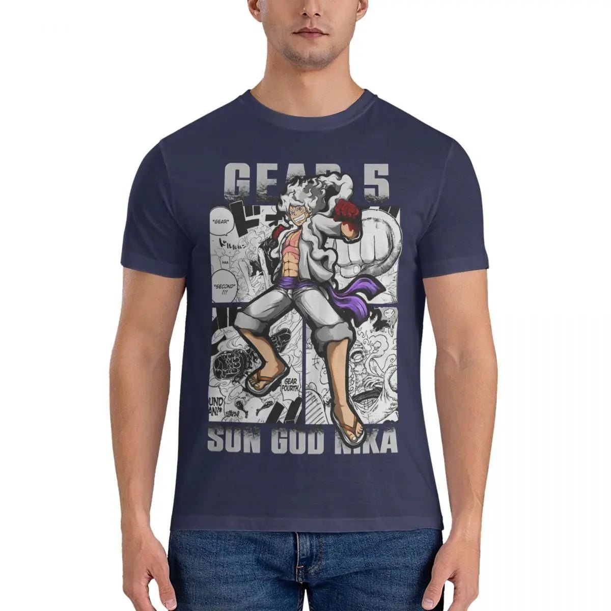 Anime One Piece Luffy Gear 5 Nika Short Sleeve T Shirt - KataMoon