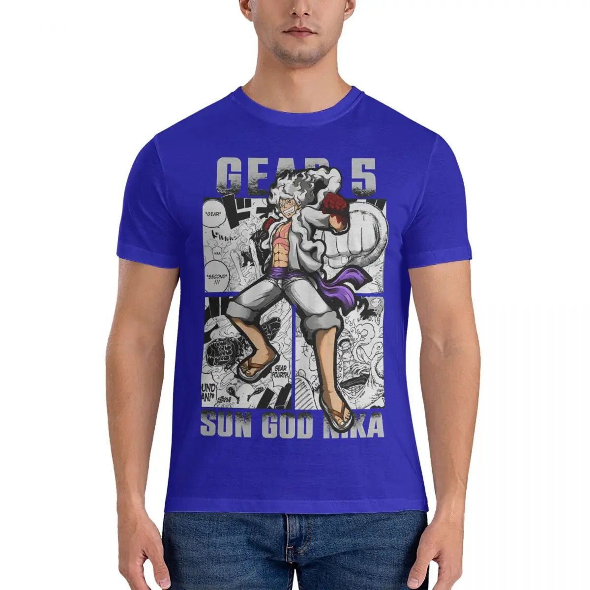 Anime One Piece Luffy Gear 5 Nika Short Sleeve T Shirt - KataMoon