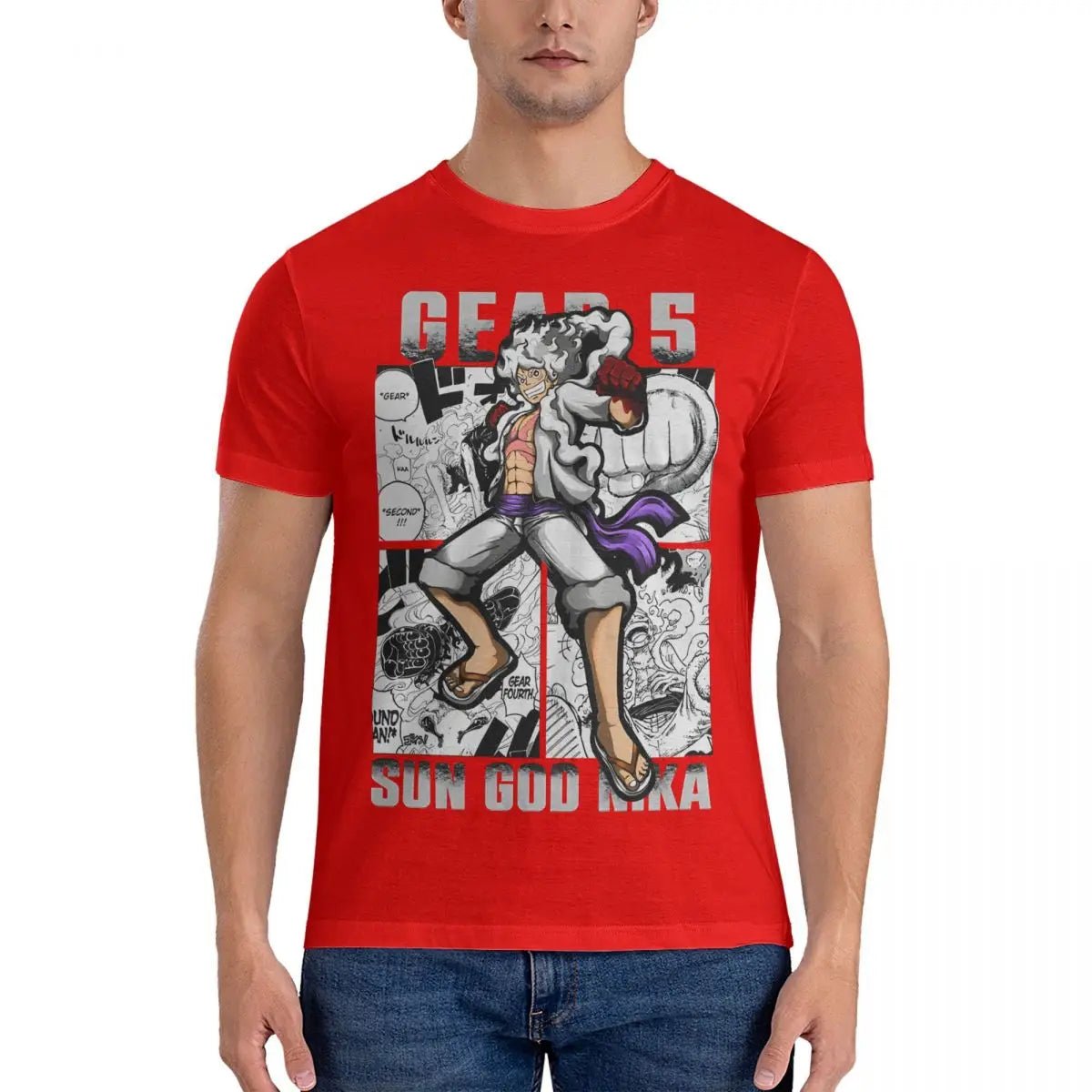 Anime One Piece Luffy Gear 5 Nika Short Sleeve T Shirt - KataMoon