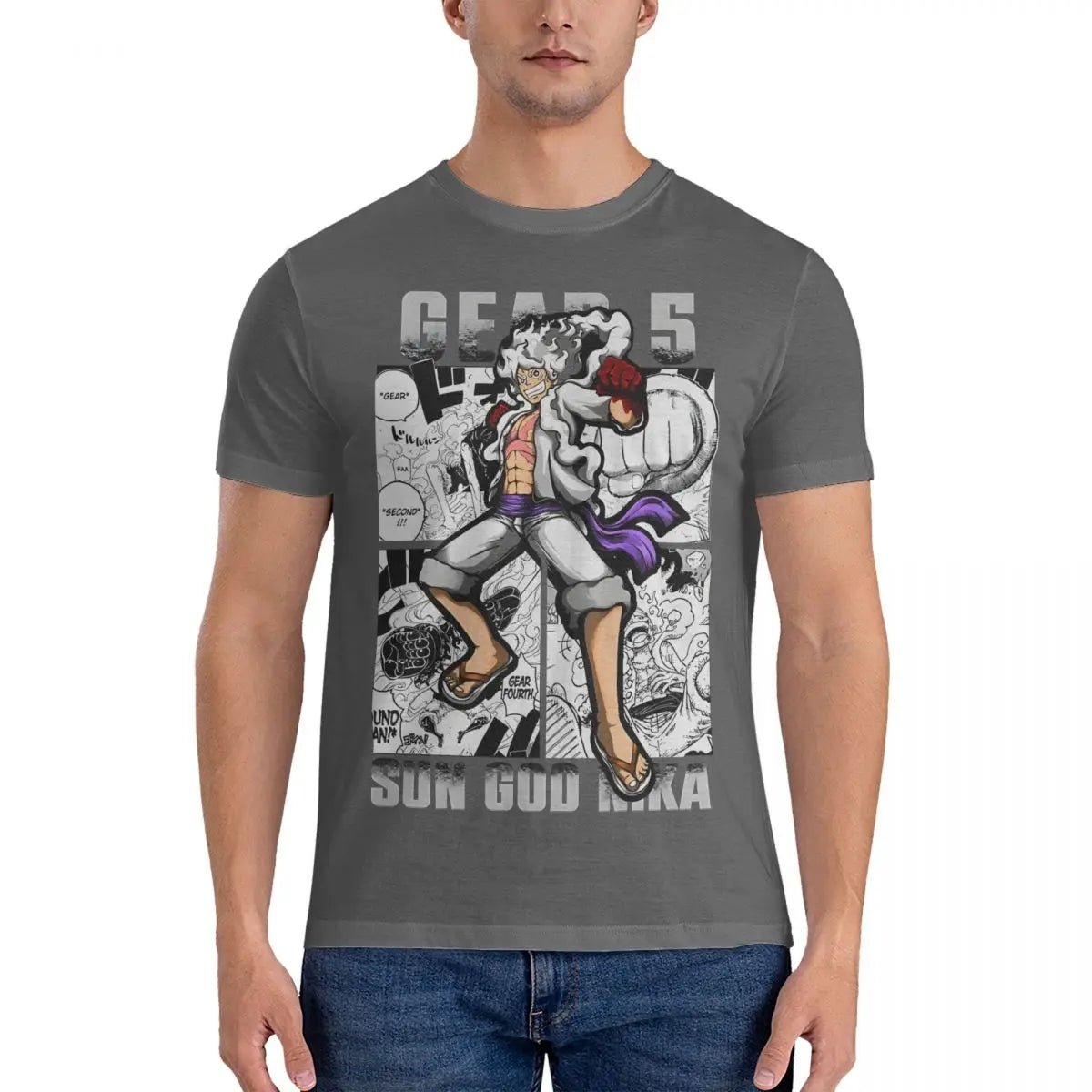 Anime One Piece Luffy Gear 5 Nika Short Sleeve T Shirt - KataMoon