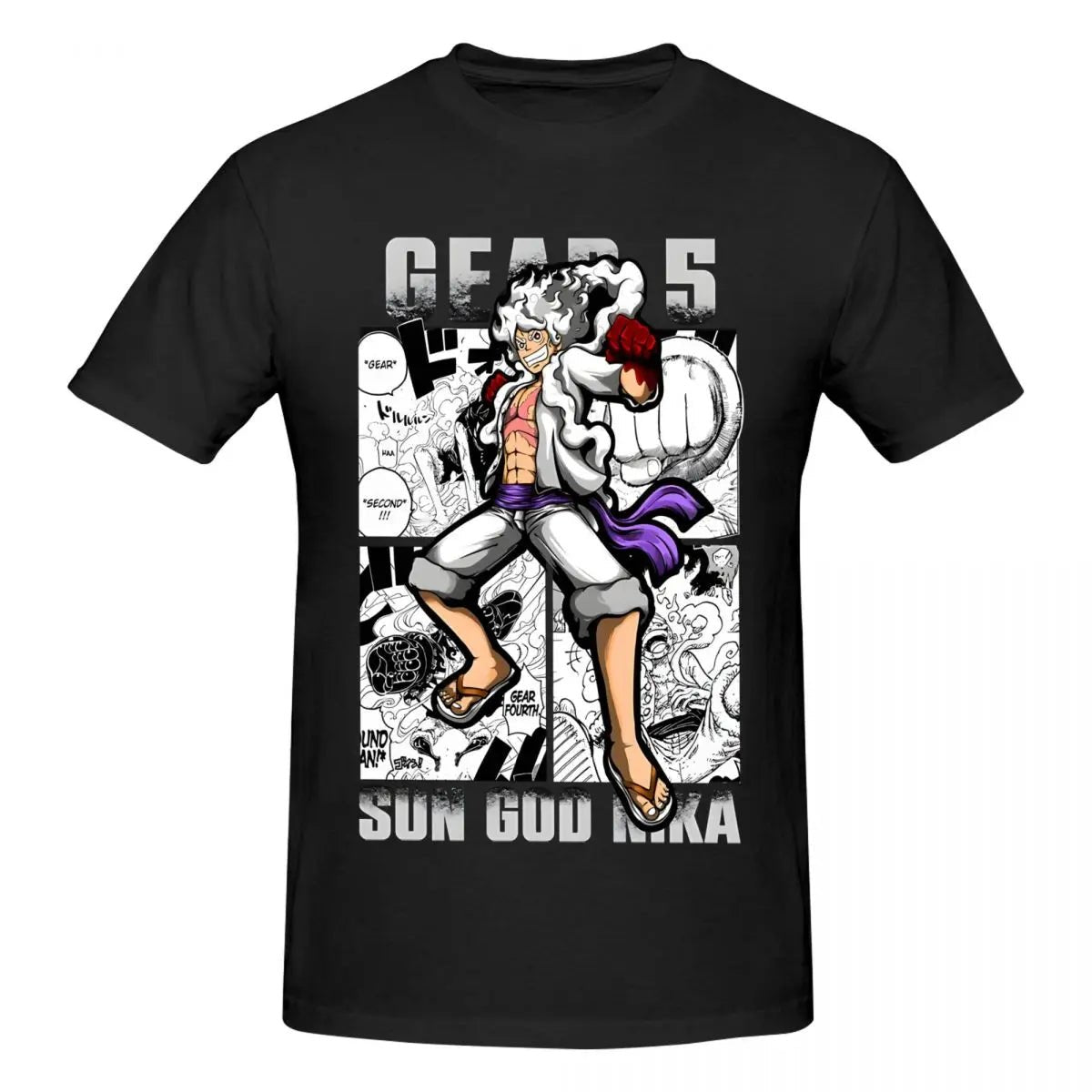 Anime One Piece Luffy Gear 5 Nika Short Sleeve T Shirt - KataMoon