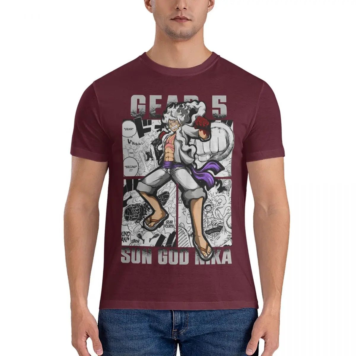 Anime One Piece Luffy Gear 5 Nika Short Sleeve T Shirt - KataMoon