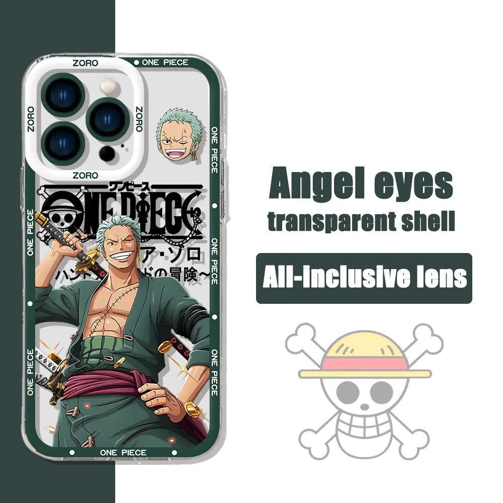 Anime One Piece Zoro Transparent Phone Case For iPhone - KT18 - KataMoon