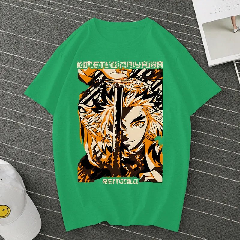 Demon Slayer Kimetsu No Yaiba Rengoku Kyoujurou T shirt - KataMoon
