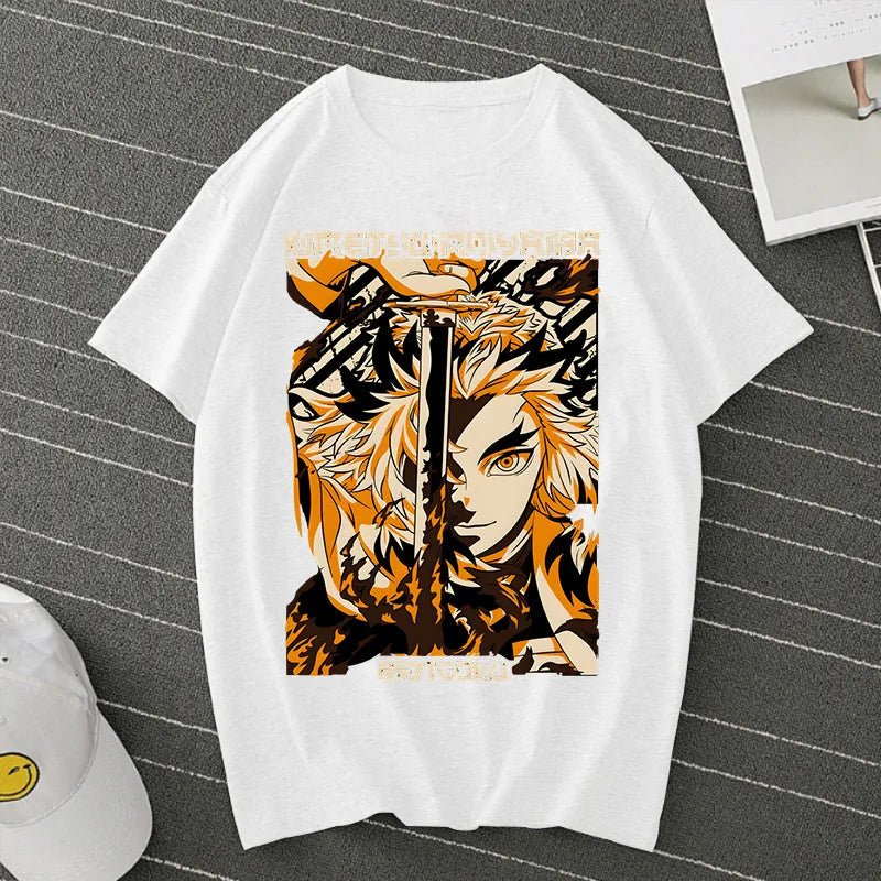 Demon Slayer Kimetsu No Yaiba Rengoku Kyoujurou T shirt - KataMoon