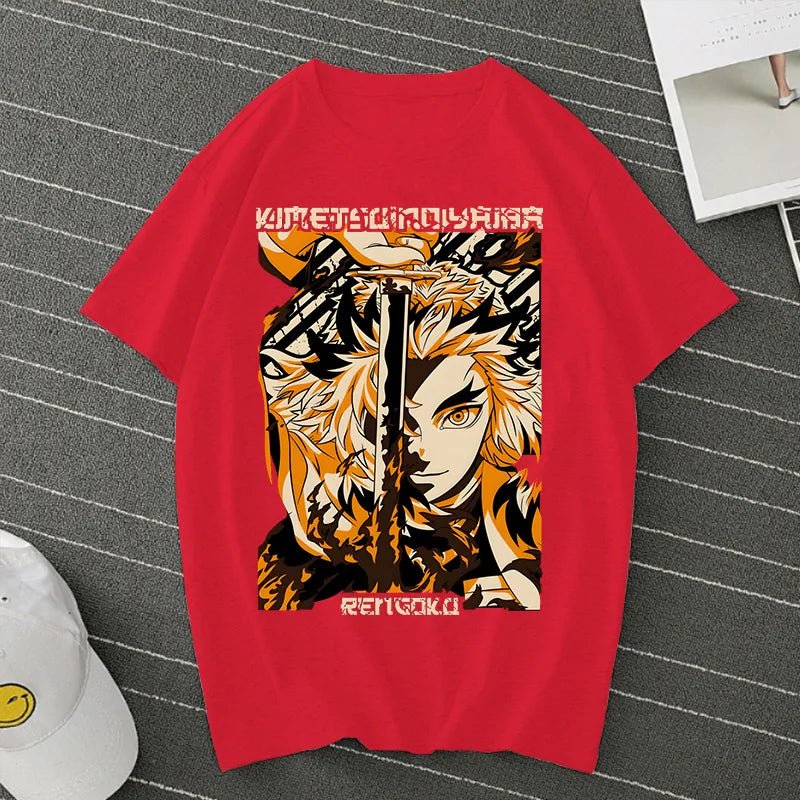 Demon Slayer Kimetsu No Yaiba Rengoku Kyoujurou T shirt - KataMoon