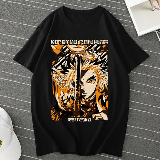 Demon Slayer Kimetsu No Yaiba Rengoku Kyoujurou T shirt - KataMoon