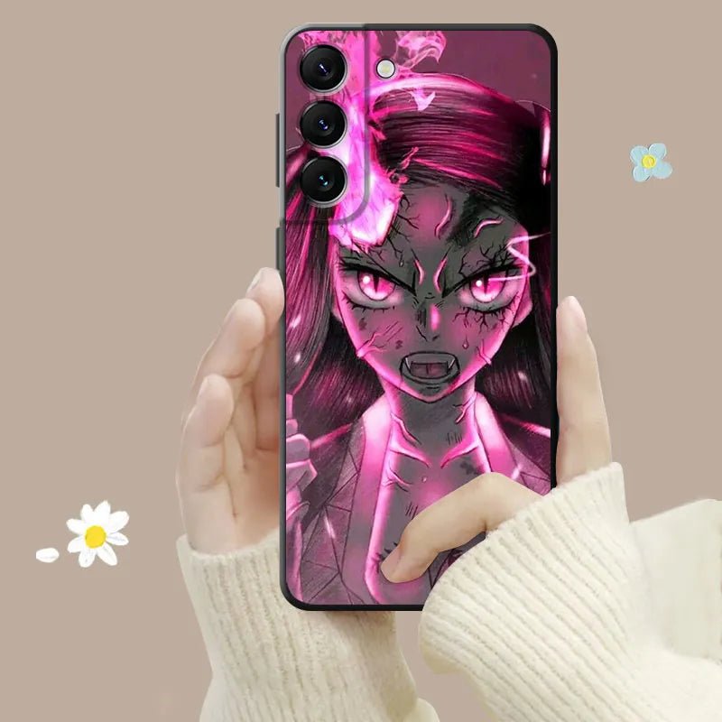 Demon Slayer Nezuko Bright Eyes Drawing Samsung Galaxy Series Phone Case - KataMoon
