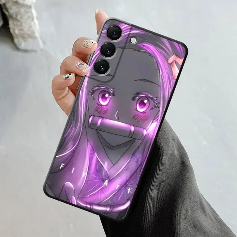 Demon Slayer Nezuko Kamado Bright Eyes Drawing Samsung Galaxy Series Phone Case - KataMoon